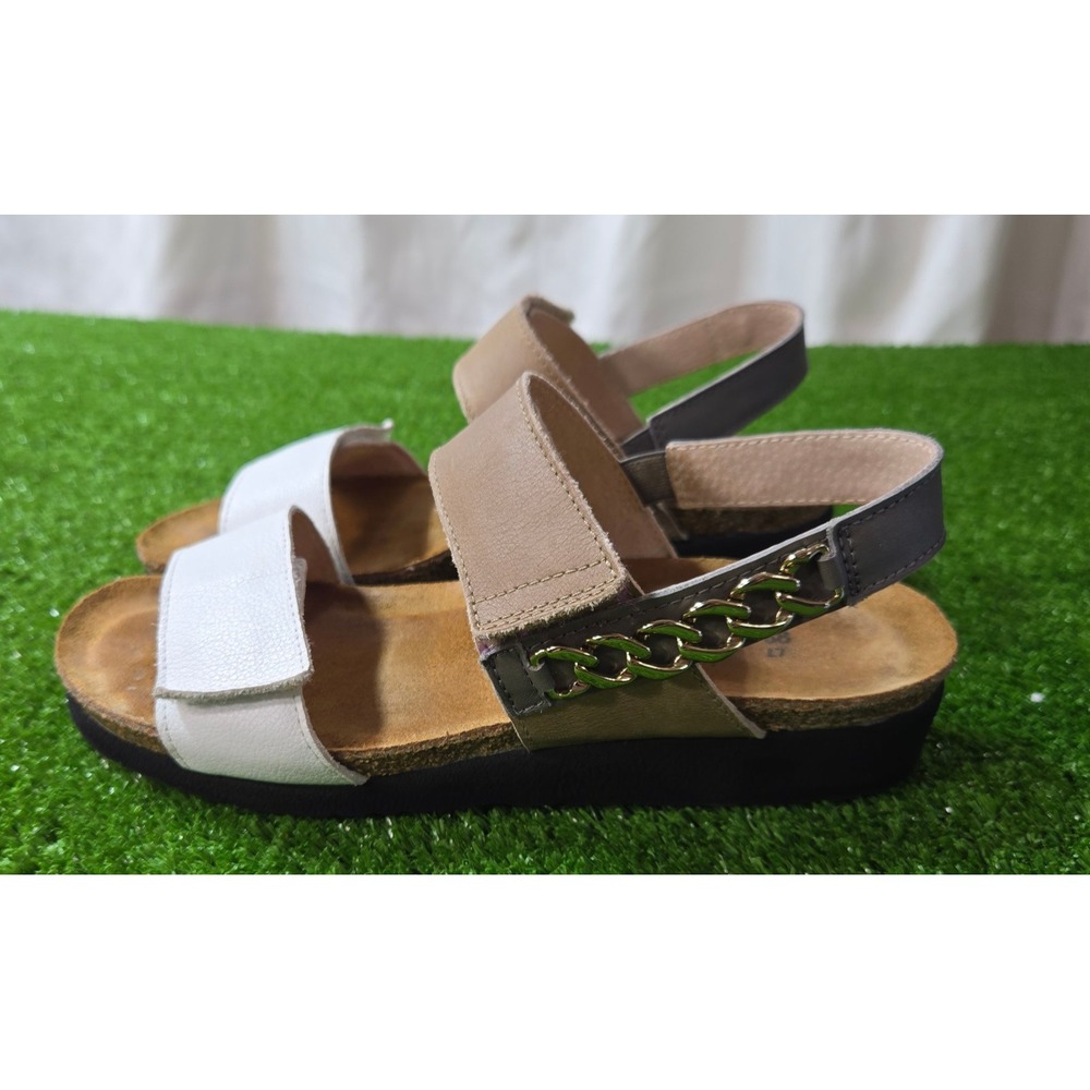 NOAT Eliana Leather Sandals Womens size EU 38 U.S. 7 White & Tan - Picture 8 of 9